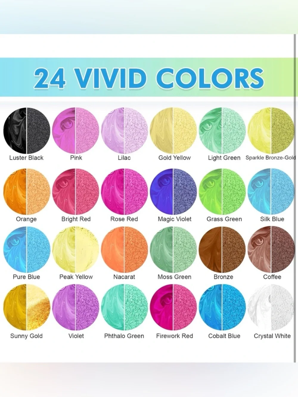 Mica Powder Set — Multi-Color 24-Color Kit - Picture 2 of 5